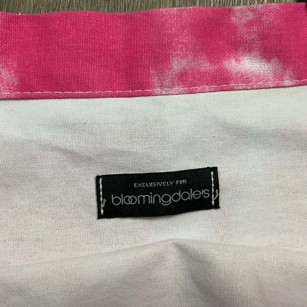 Bloomingdales Tie Dye Canvas Tote Bag Pink White Reusable Shopping Bag Boho Chic
